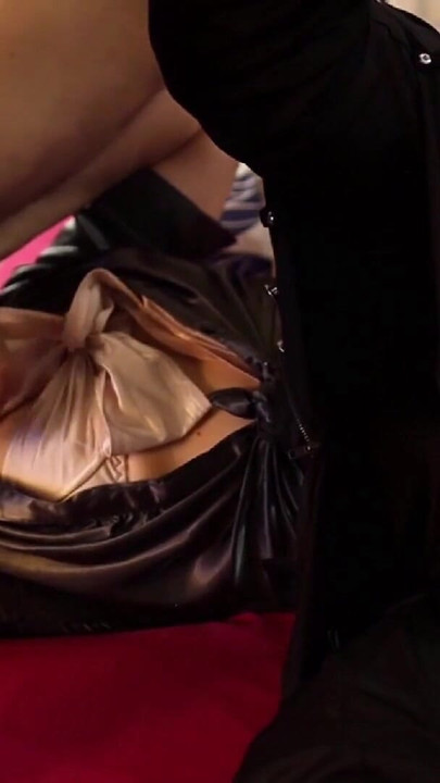 Key moment from "2380Eo (02) - French Amateur Slut, Clothed Sex, Satin Lingerie, Deepthroat, Rimming, Doggystyle, Closeup,"