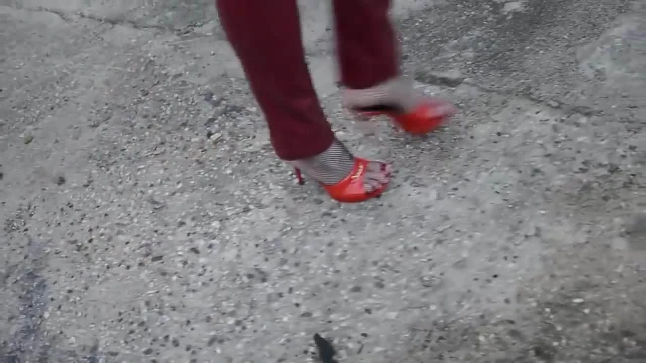 Sexy red mules
