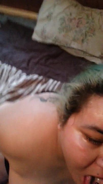Mexican chick getting huge facial in all her face