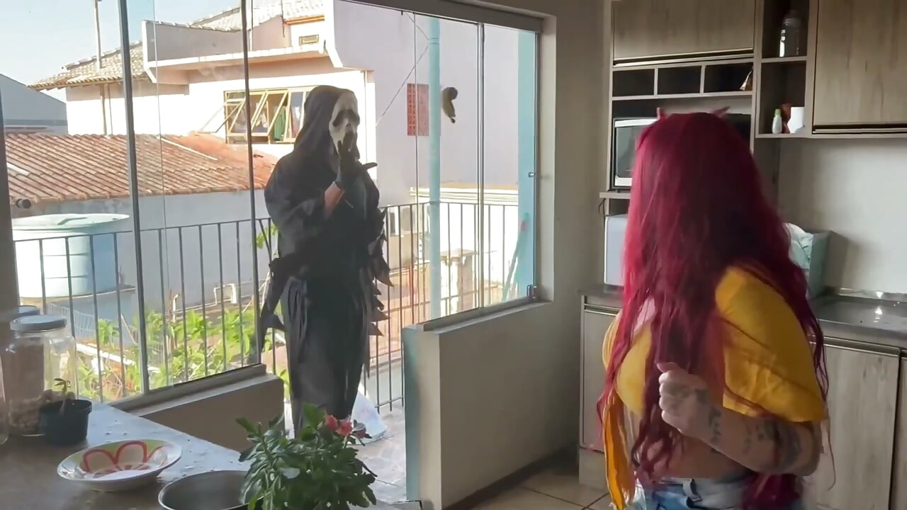 Halloween Ghostface - Blowjob and Doggy with Cum on Ass