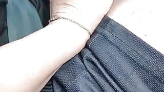 handjob in the car on the highway plus cumshot on my hand