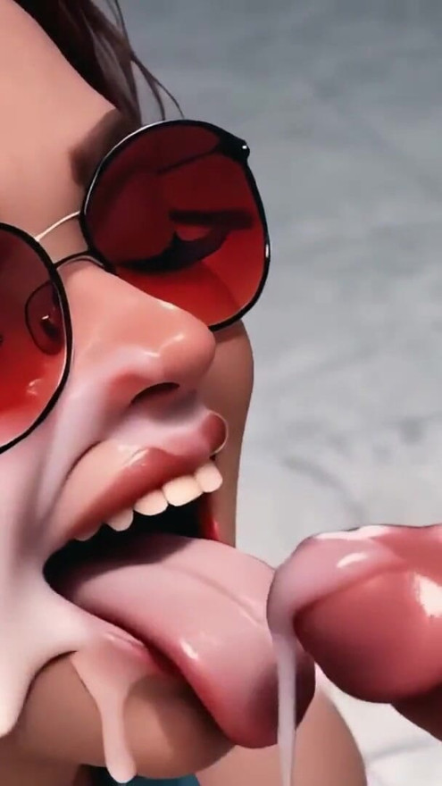 Yoghurt Party Vol. 1: Psycho Harley & Classic Lara POV (Deepthroat, Facial, AI Animation) | Clip 2