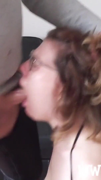 Key moment from "Amateur slut gets a rough sloppy facefuck and spit on"