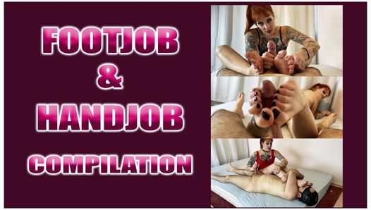 Footjob and handjob compilation