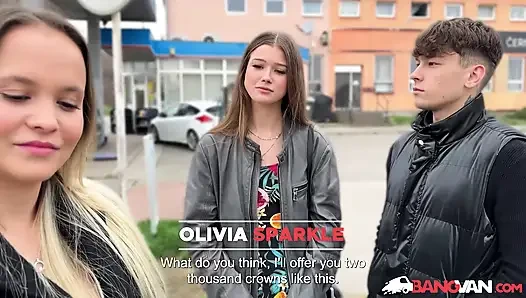 BANGVAN - Bimbo Olivia Sparkle fucks for money