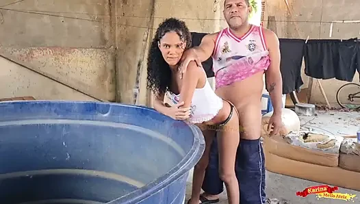Yabancıyla terasta seks yapıyor % 100 anal