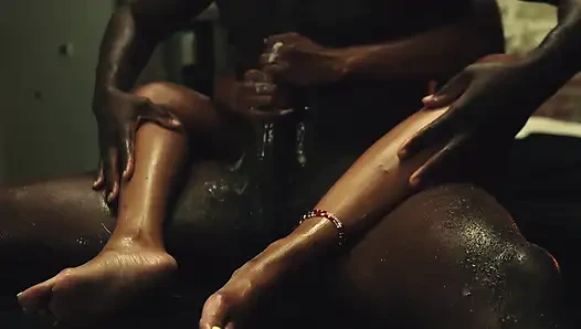 Nuru lagi asik pijat dan ngentot kontol