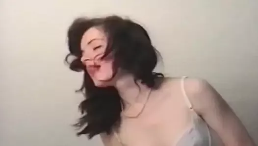 Stunning teen in lingerie having passionate sex