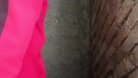 The native boy drained the water from his penis