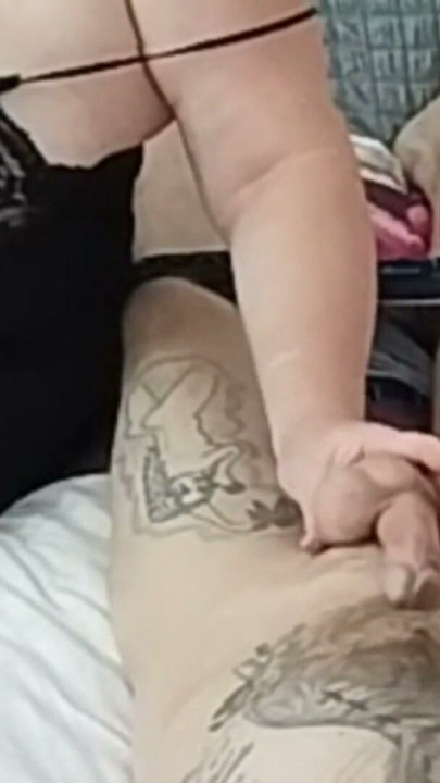the bitch strokes and jerks off my dick to a cumshot | Clip 1