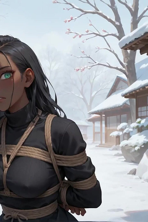 Ebony, Horny, Slutty, and Messy for the First Time in a Snowy Village.