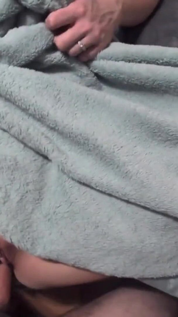 missionary pov with redhead wife under fleece blankets | Clip 1
