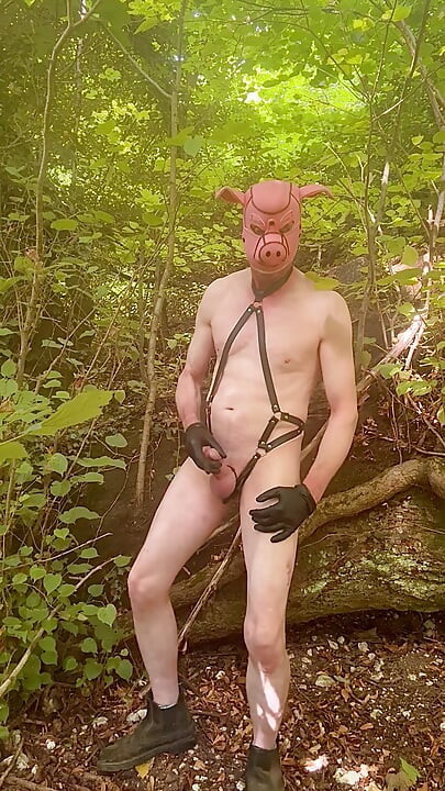 Kinky Man In Woods Makes His Penis Cum