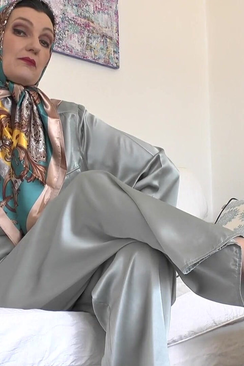 Your Step-stepmother’s New Satin Scarves Turn You on! Everything Is so Beautifully Shiny! Lady Victoria Valente