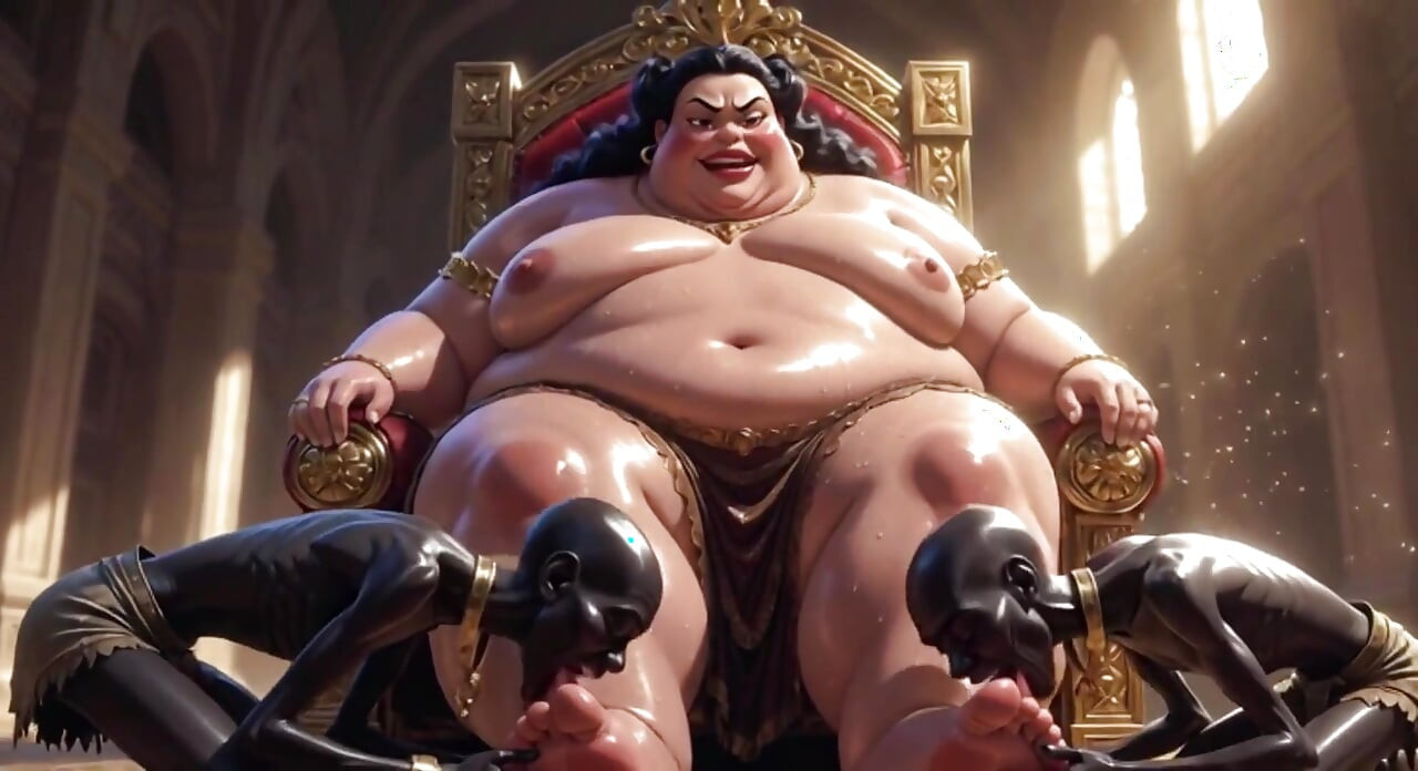 Huge BBW Mistress Foot Worship - Slaves Licking Her Feet to Ecstasy