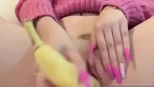 Teen Latina Rebe Solo Banana Masturbation