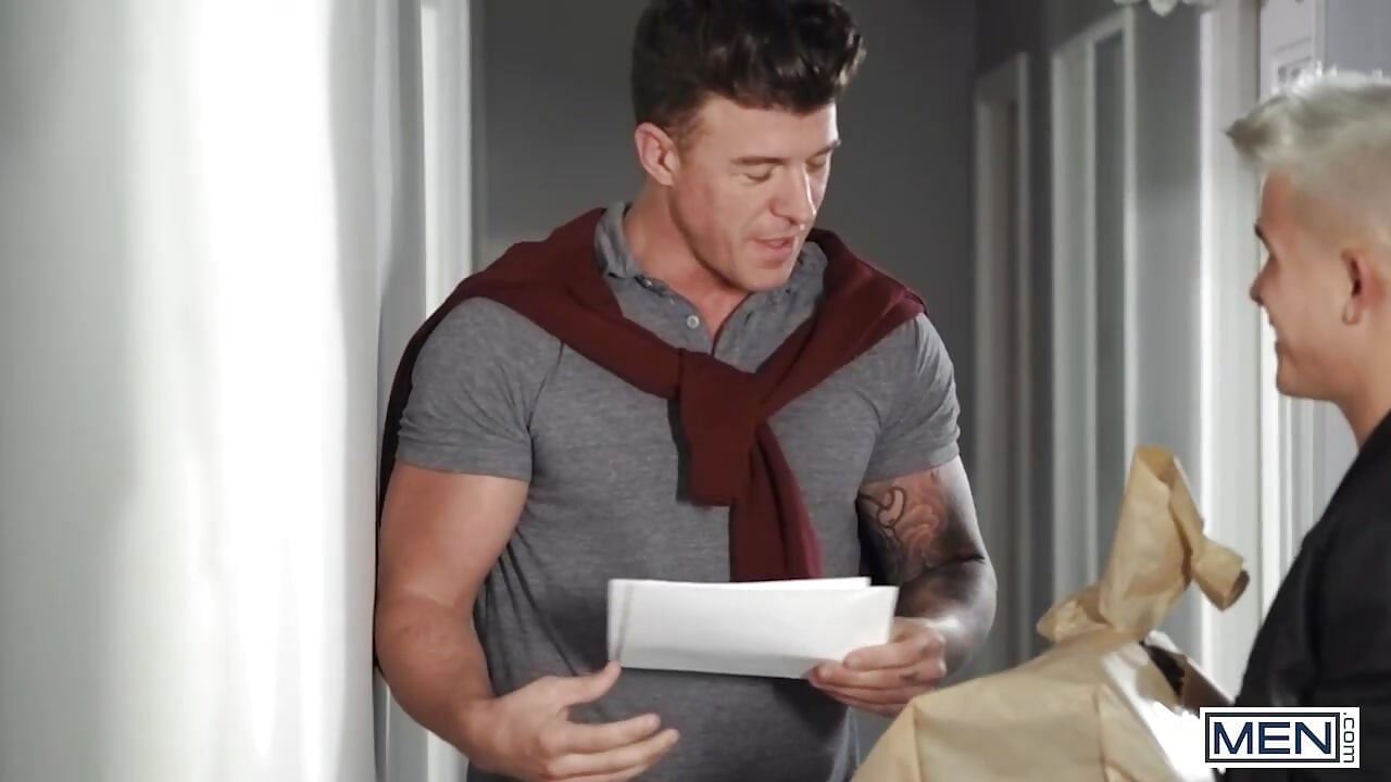 MEN - Andy Taylor Falls Through The Ceiling And Lands On JJ Knight's Thick, Hard Cock