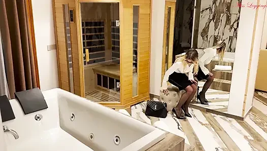 Rich and Divorced MILF Satisfies Her Kinky Whim with Awkward Hotel Apprentice