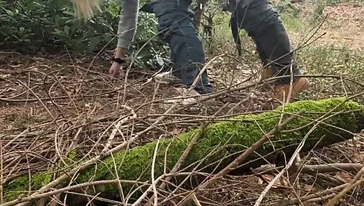 Real amateur Milf wife in the woods.