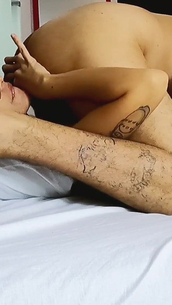 Iconic moment from "Lie down and feel my big dildo in your ass PEGGING SEASON 2 #01"