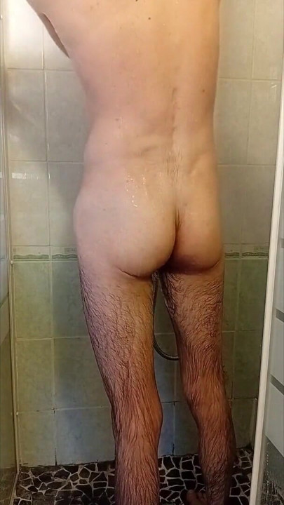Big erection in the shower | Clip 1