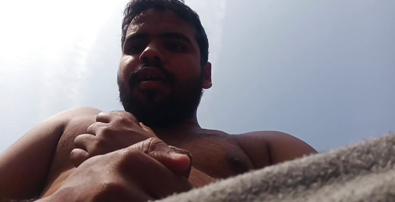 Watching an fucking hot video with full feel of fun on terrace