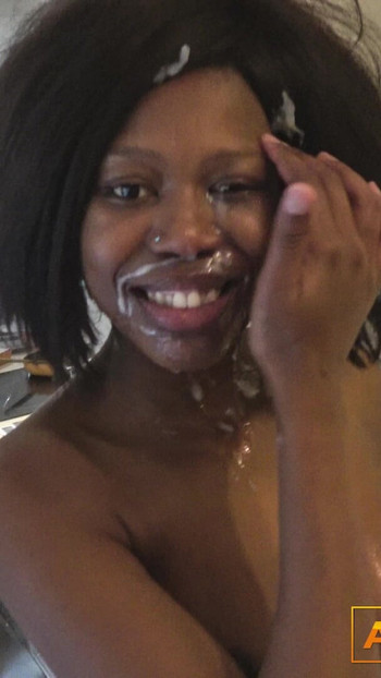 Epic moment from "Ebony Star got her Make up Done by a Fake Casting Agent"