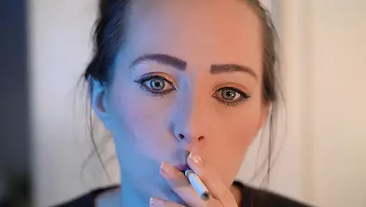 Sensual Close up Smoking with Petite Girl