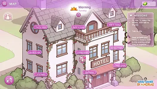 Sex Apartment 2: Grand Hotel Gameplay Part 1 - Story Start, and Characters Meetups