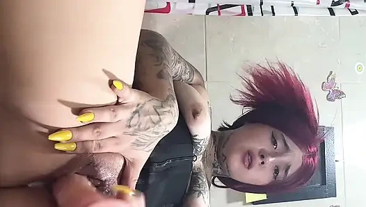 Redhead touches herself