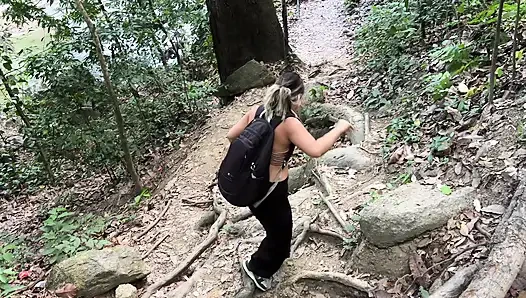 Stepsister rides my cock in a river in the Colombian jungle