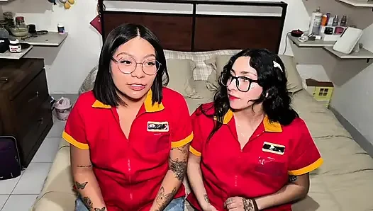 Karyawan wanita Oxxo bersaing untuk pekerjaan manajer.