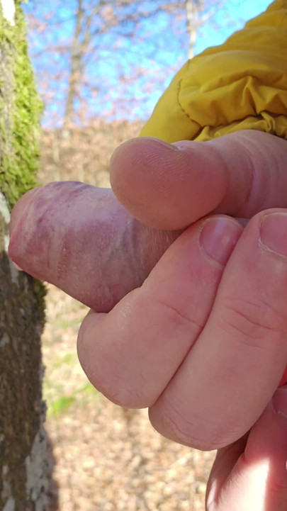 New Year Handjob 2026 - Fun Outside in the Forest with Cock Ring Slow Motion | Clip 2