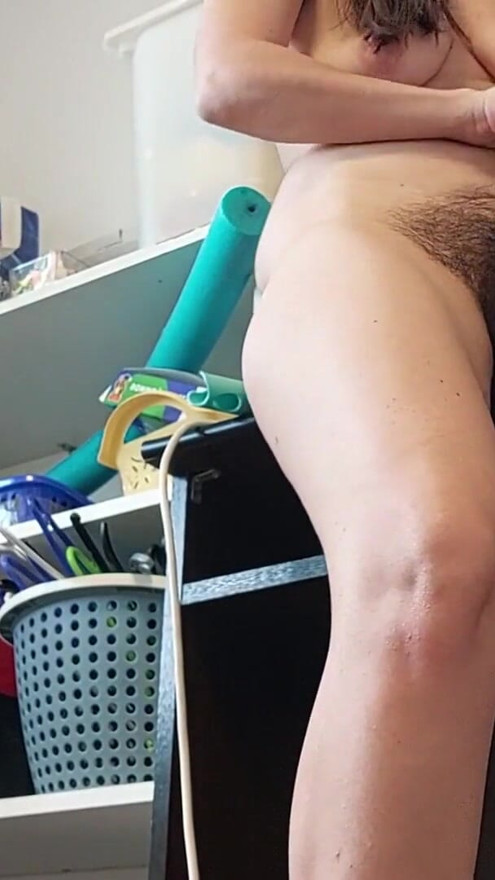 Sexy brunette tries on tights, hairy pussy, big ass, big tits. Amateur wife hairy pussy, big tits, big nipples, big ass. | Clip 2