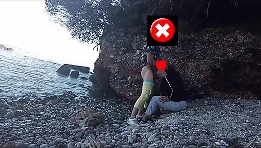 Ich komme zweimal am Strand in ihren Mund