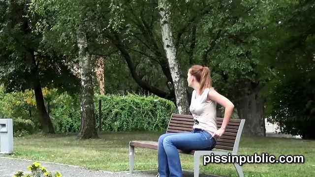 City center parks bring an unusual view on hot peeing babes