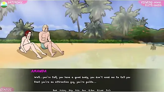 Lust Town - Lt - Gameplay - Roleplay - Nudity in Beach - Saggy Breast Topless with Big Nipples - Teasing Stranger in the Beach