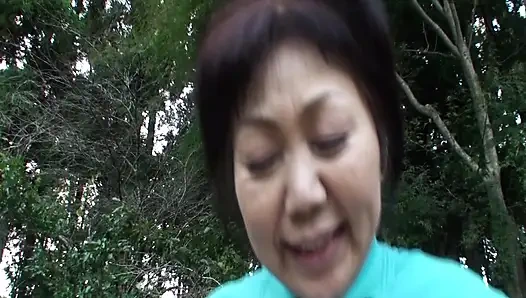 A076G11 A mature woman in her sixties is about to apply for AV. Nymphomaniac SEX in the shade of a tree in the forest!