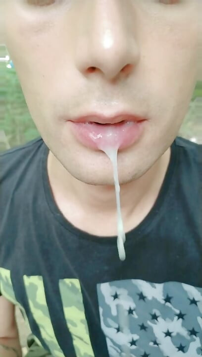 Two Times Cum Spitting by Random Guys - Huge Thick Loads Leaking