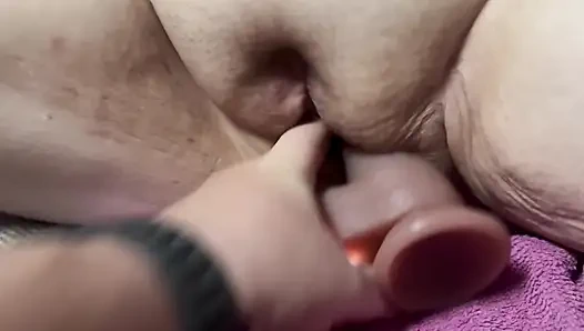 Fucked Deep and Hard by Penetrating Vibrating Dildo. Cum Several Times with a Squirting Orgasm as the End