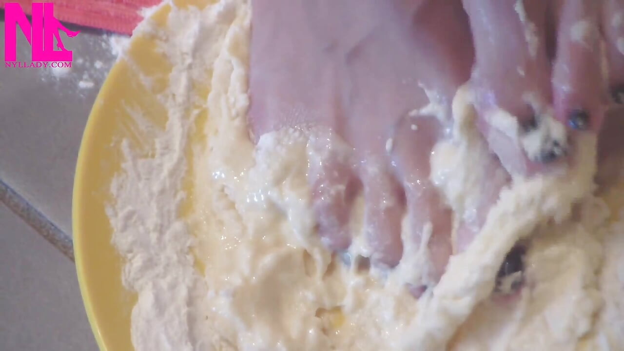 Making Dough for Pasta with My Bare Feet