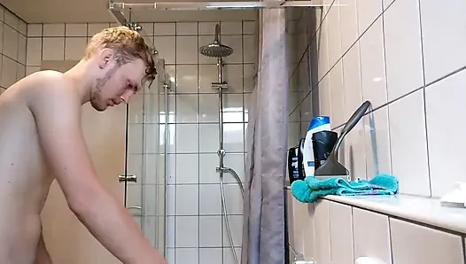 Taking a shower with a voyeur camera filming