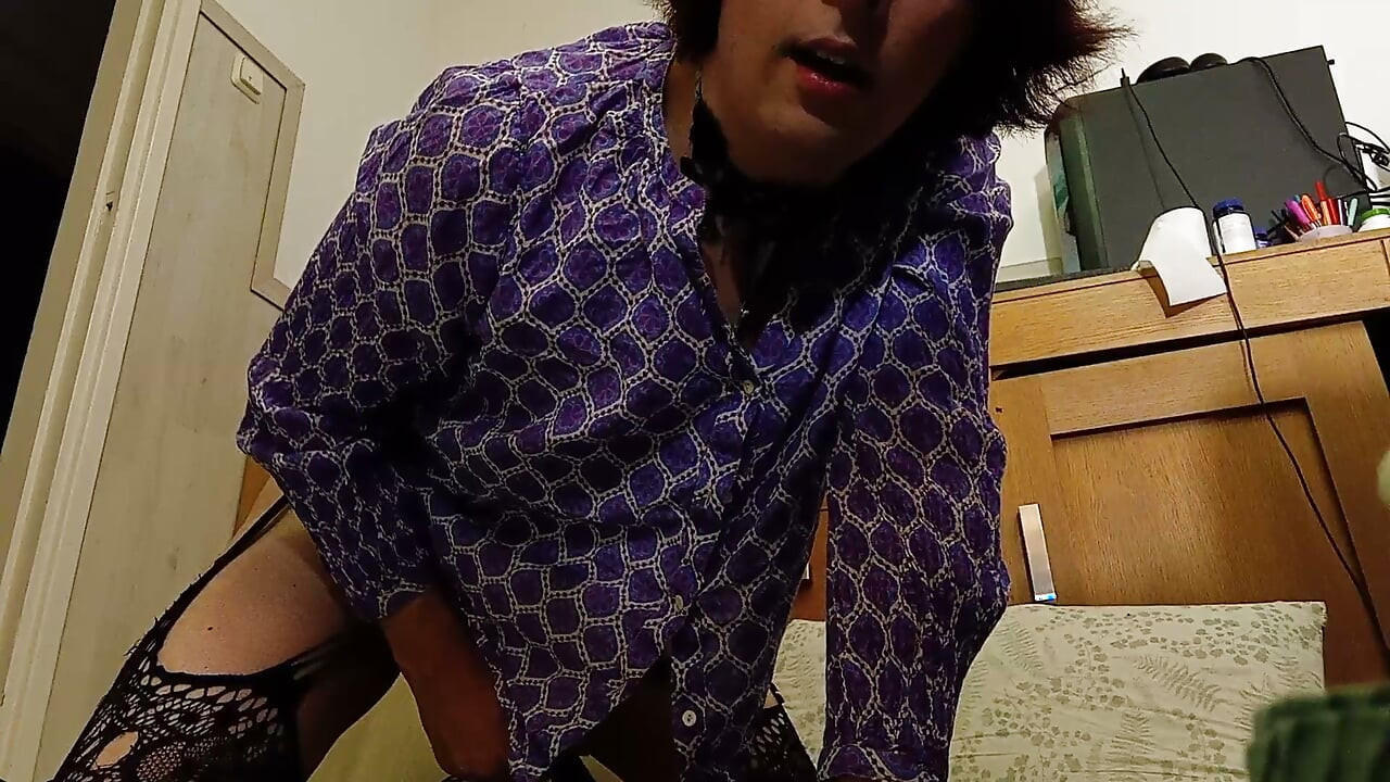 Femboy cumming in lingerie