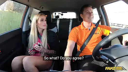 Fake Driving College - Daisy Lee доказывает, что уроки минета - больше веселья, чем вождения