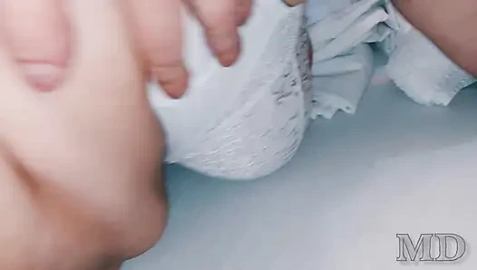 Regular sex with an adult fat aunt with big tits. In stockings, fucked between boobs