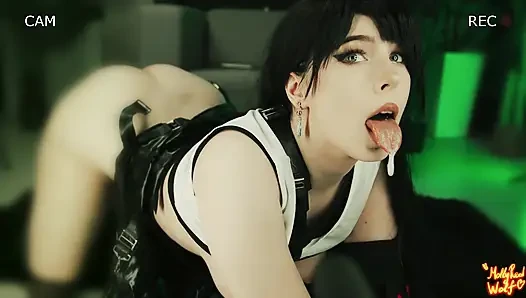 Tifa принимает это глубоко. Сосет в наручниках - MollyRedWolf