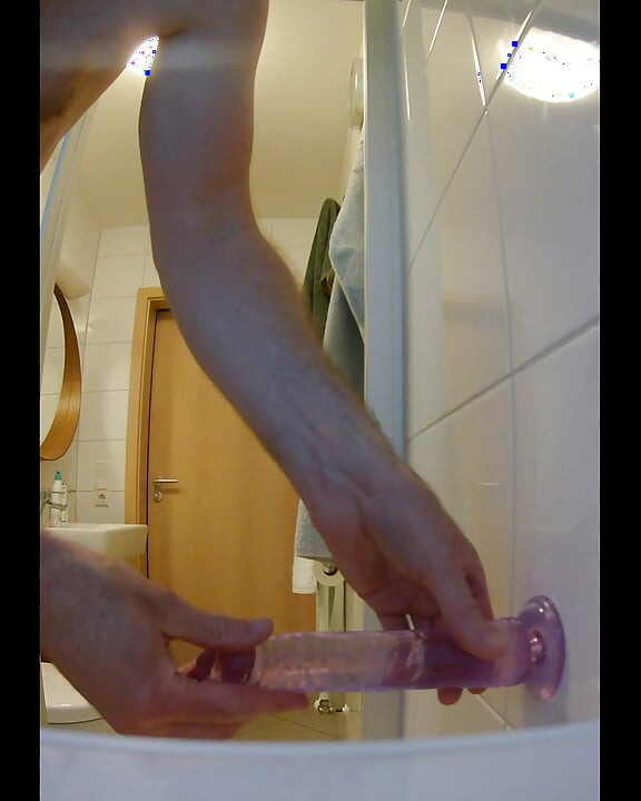 Dildo fuck in shower