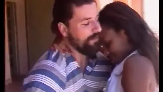 Big ass ebony slut rides white dong