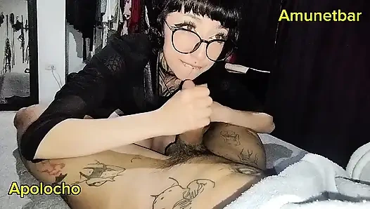 Gothic girl sucks it with great tmintenaidas and desire / Amunetbar