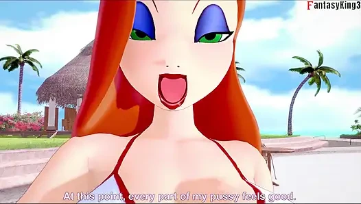 Jessica Rabbit wearing a bikini POV sex